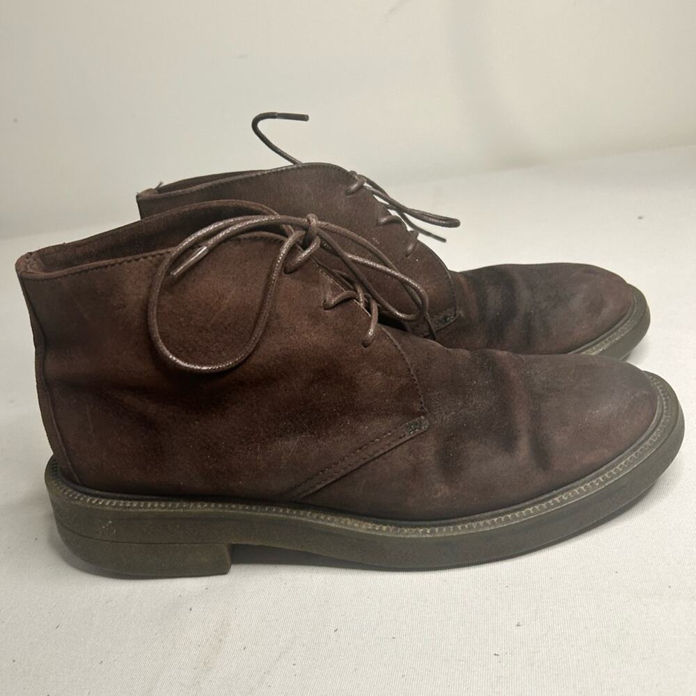 Roots Canada men’s chukka lace up boot distressed suede chocolate brown. Size 14